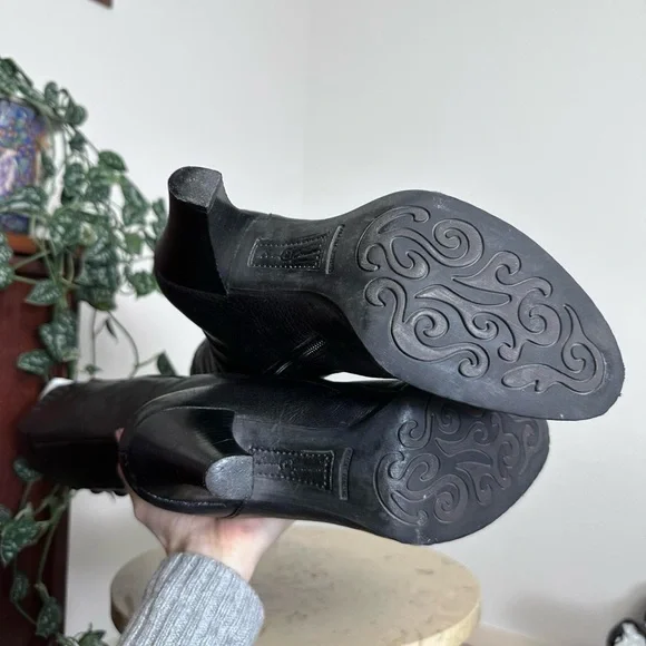 Vintage 90s 2000s knee high square rounded toe high heel boots Size 9.5 - Picture 7 of 8